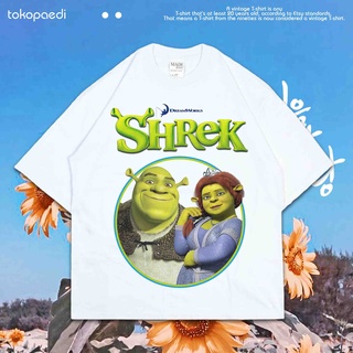 เสื้อยืดผ้าฝ้ายพิมพ์ลายขายดี เสื้อยืด พิมพ์ลายฟิล์ม SHREK OVERSIZE VINTAGE | เสื้อยืด ขนาดใหญ่ | เสื้อยืด ลายการ์ตูน | เ