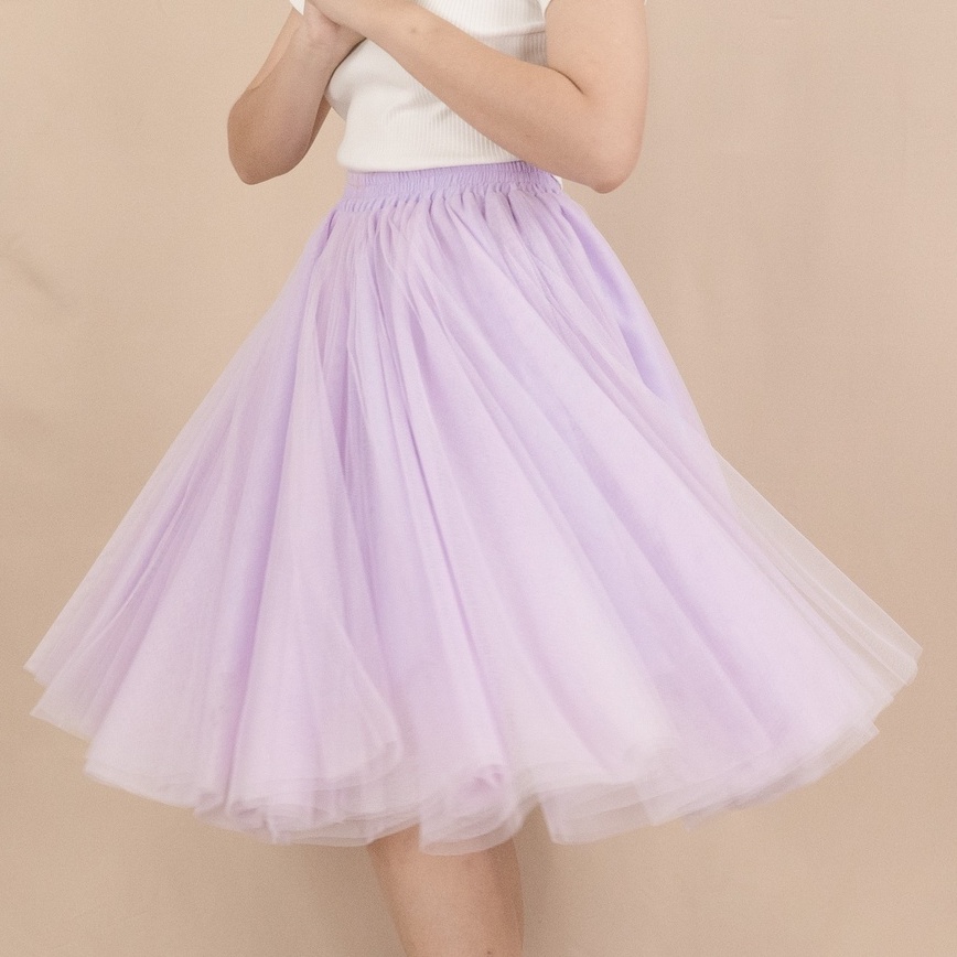 LARLA SK01PP กระโปรงสุ่ม กระโปรงเจ้าสาว Tutu Skirt สีม่วง