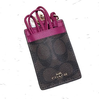 Coach Hang Tag : Coach F63274 สีเข้ม ขอบชมพู Brown/Fushcia