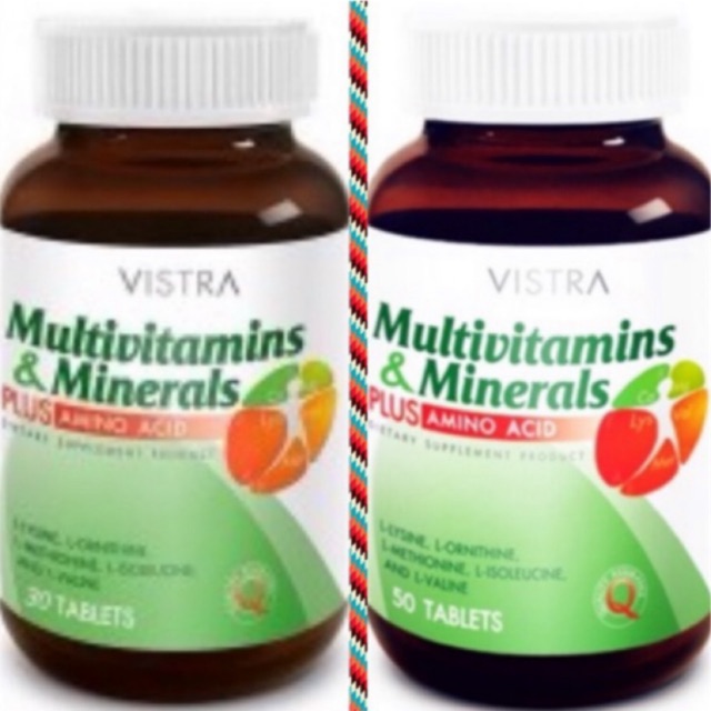 Vistra Multivitamin & Minerals Plus Amino Acid วิสทร้า วิตามินรวม + แร่ธาตุ + กรดอะมิโน