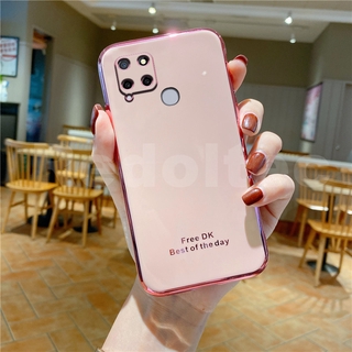 เคส Realme Narzo 30A Narzo 20 การป้องกันเลนส์รูปแบบใหม่ 6D ชุบซิลิโคนเคสโทรศัพท์แบบนิ่ม Realme Narzo 20 Pro