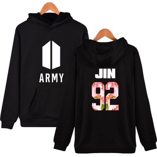 Alimoo BTS 92 JIN  ผู้ชาย &amp; ผู้หญิง เสื้อกันหนาวหมวก เสื้อกันหนาวผ้าฝ้ายขนาดใหญ่ ขนาดใหญ่  XXS-4XL