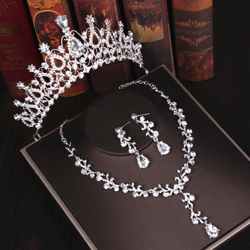 Buycycle The Brides Crown Three-piece Crown Necklace Ear Suit