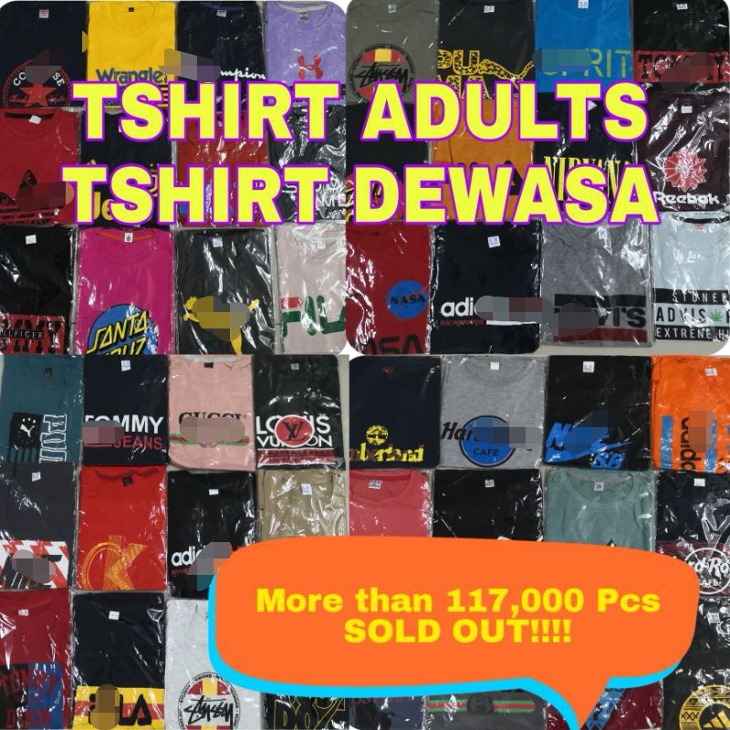 เสื้อยืดผู้ใหญ่ Borong เสื้อยืด Unisex ผู้ใหญ่ ไซส์ SML XL XXL 3XL 4XL 5XL 6XL