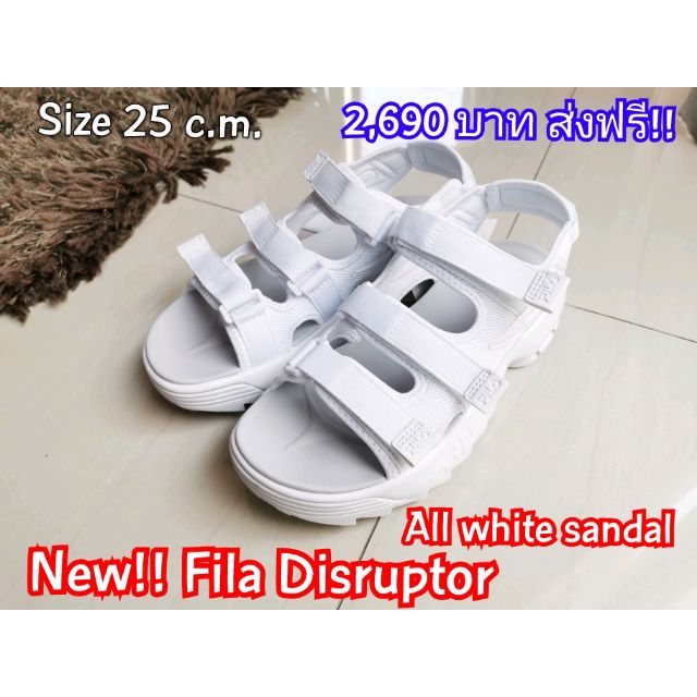 รองเท้า Fila Disruptor All white sandal