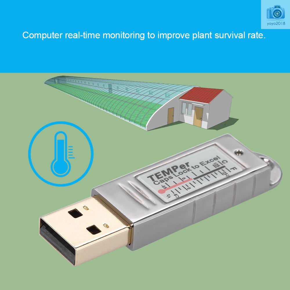 pc sensor usb เครื่องวัดอุณหภูมิ data logger recorder สําหรับแล็ปท็อปสีเงิน