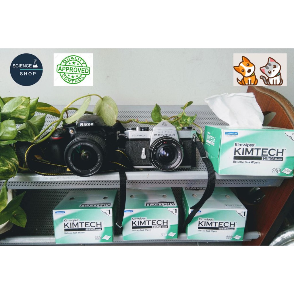 กระดาษเช็ดเลนส์ KIMTECH SCIENCE KIMWIPES (ซื้อ 2 กล่อง ฟรีน้ำยาเช็ดเลนส์ ขนาด 20 ml)