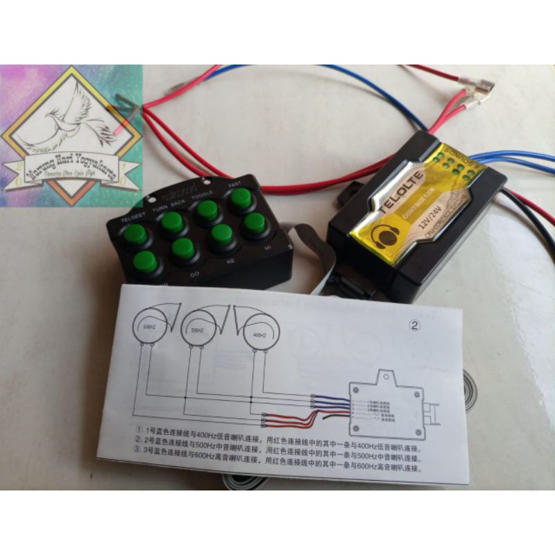 โมดูลแตร Tellet 3 ฮอร์น / หอยทาก 12-24V ทําได้ Re Mi