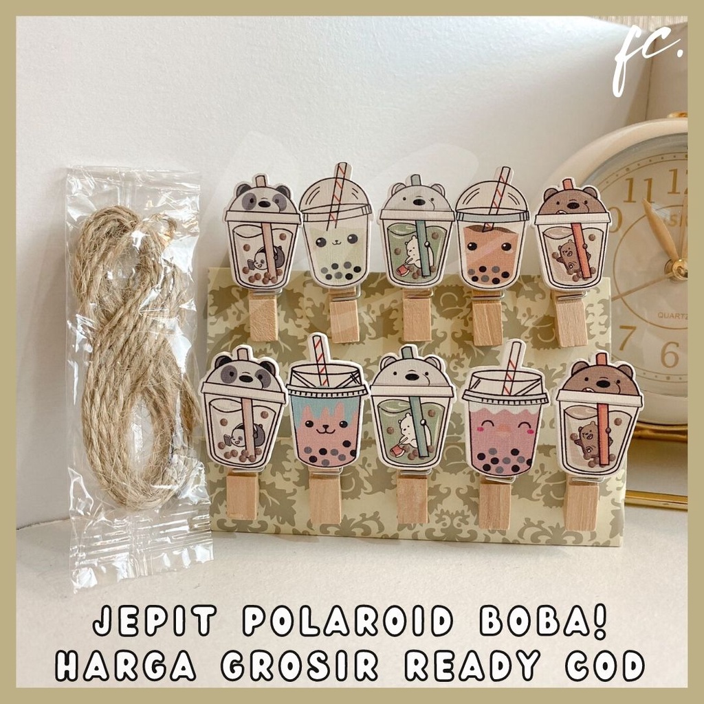 ชุดคลิปโพลารอยด์ / We Bare Bears Boba กรอบรูปคลิป WBB Bubble Milk Tea ตกแต่ง Props ขายส่งตกแต่ง Read