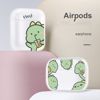 เคสหูฟัง ลายการ์ตูนไดโนเสาร์น้อย สีโปร่งใส สําหรับ airpods 2nd 3rd Generation