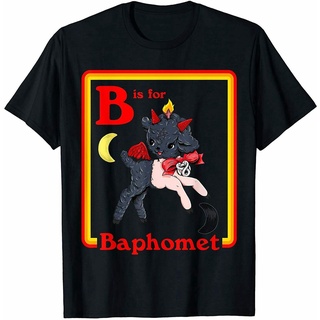 เสื้อยืดคอกลมเสื้อยืด ลาย Baphomet Satanic ปีศาจน่ารัก สไตล์วินเทจย้อนยุค S-5XL