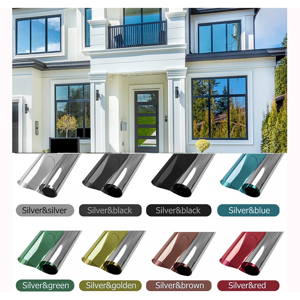 One Way Mirror Shade Window Film Stained Glass SelfAdhesive Blackout Reflective Tint Privacy