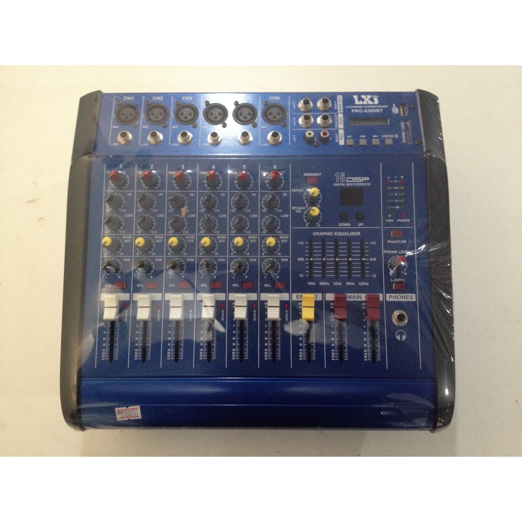 Power Mixer เพาเวอร์มิกเซอร์ เครื่องผสมสัญญาณเสียงมีเครื่องขยายเสียงในตัว LXJ PRO-6300BT เพาเวอร์มิกเซอร์ ขยายเสียง600W