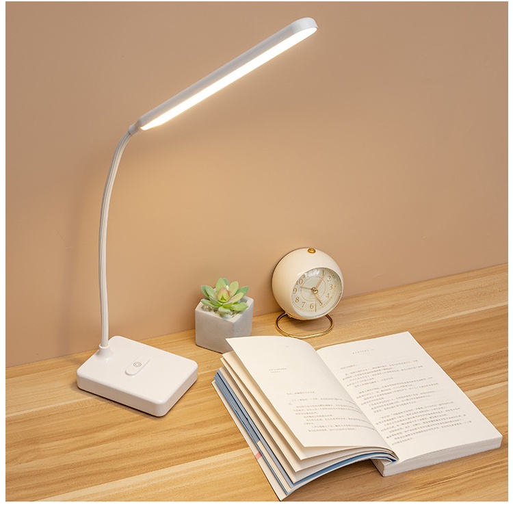 VIVIANSHAW โคมไฟตั้งโต๊ะ LED แบบชาร์จไฟขนาดเล็ก ถนอมสายตา อ่านหนังสือ สัมผัสเอนกประสงค์ ปรับความเร็วได้ 3 ระดับ