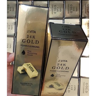 J.VITA 24K Gold Face Cleansing Foam Cleanser 100ml. 1หลอด