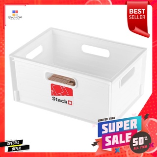 กล่องซ้อนได้ STACKO UT-21 S 28x19.5x13.3 ซม. สีขาวSTACKABLE STORAGE BOX STACKO UT-21 S 28X19.5X13.3CM WHITE