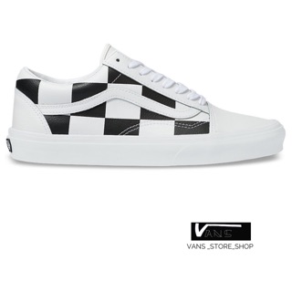 VANS OLD SKOOL LEATHER CHECK TRUE WHITE SNEAKERS สินค้ามีประกันแท้