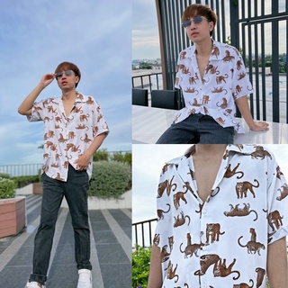 🔥🔥Hot🔥🔥 เสื้อฮาวายลายเสือ🐅 เสื้อเชิ้ตฮาวาย hawaii เชิ้ตเกาหลี ผ้านิ่ม ไม่ต้องรีด ใส่สบาย พร้อมส่ง