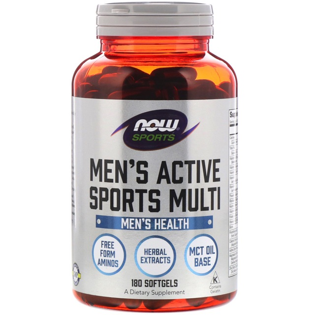 💥Pre Order💥🇺🇸 Now Foods Sports, Men's Active Sports Multi, 180 Softgels