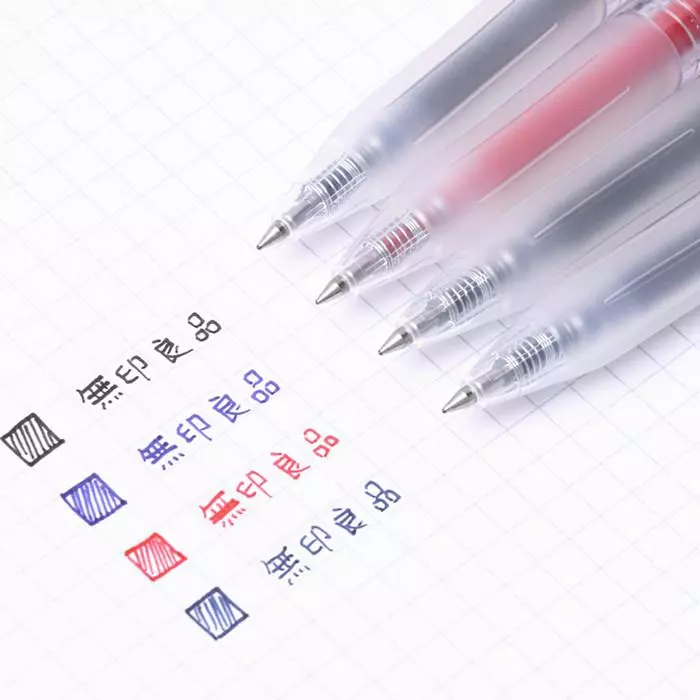 ปากกาเจล MUJI Knock Pressed MUJI สีดํา สีฟ้า สีแดง สไตล์ญี่ปุ่น