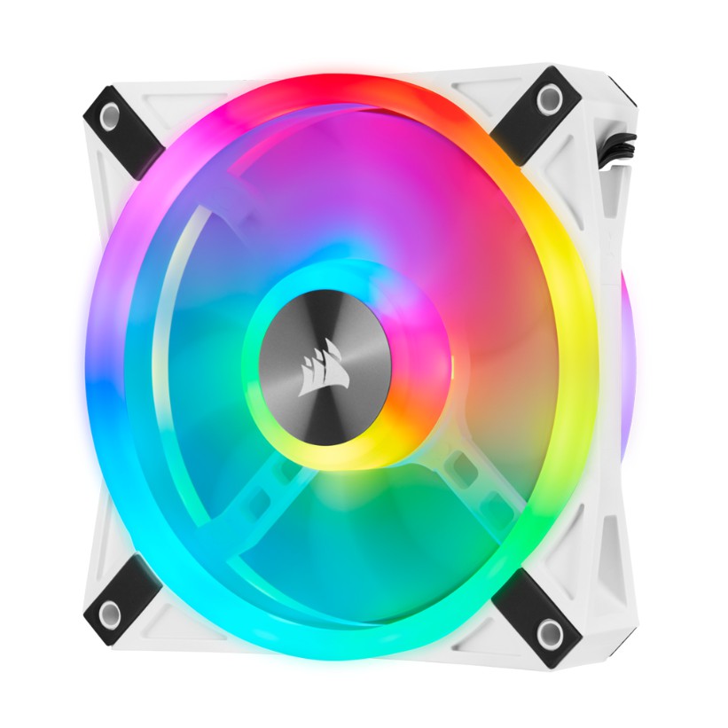 CASE FAN (พัดลมเคส) CORSAIR ICUE QL120 RGB 120MM PWM (WHITE FAN) SINGLE PACK (CO-9050103-WW)