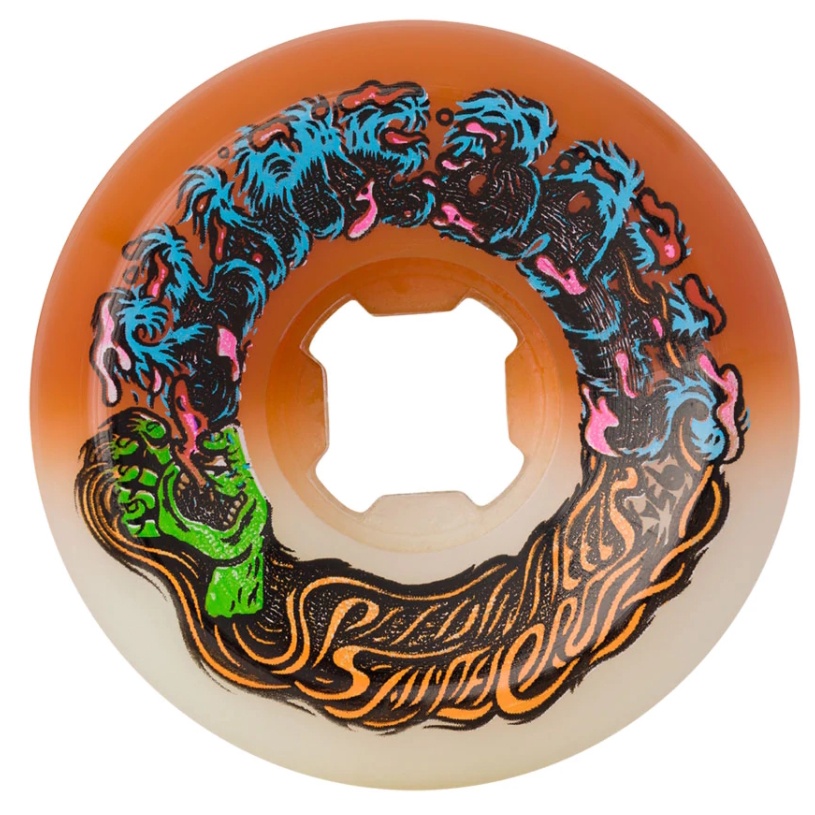 Slime Balls | 56mm 95a Hairballs 50-50 White Orange Skateboard Wheels