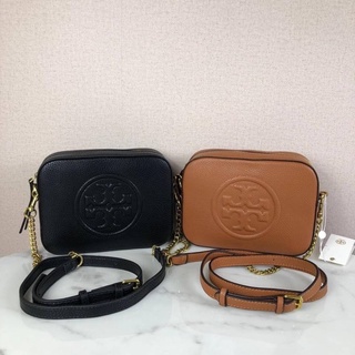 Tory Burch Black Bombe Logo Round Crossbody