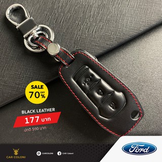 เคสกุญแจรีโมทรถยนต์ เคสหนัง ปลอกหนัง Black Leather ยี่ห้อ Ford Ranger Everest