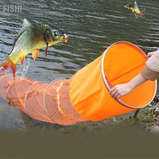 Fishi กรงตาข่ายไนล่อน แบบหนา แบบพกพา สีส้ม สําหรับตกปลา