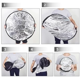 Reflector(รีเฟล็กซ์)แบบพกพา Light Reflector พร้อมซองใส่ สำหรับ Photography Photo Studio แผ่นสะท้อนแสง 5 in 1