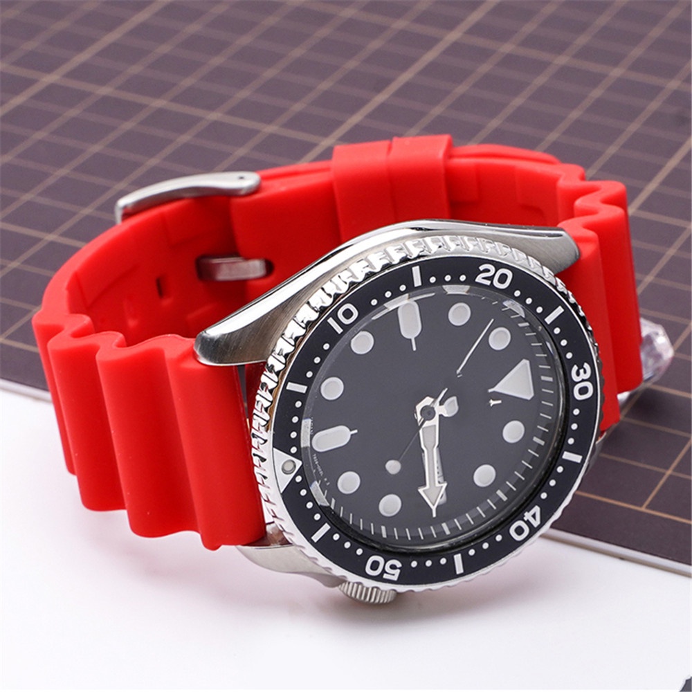 สายนาฬิกาข้อมือซิลิโคน 20 มม. 22 มม. อุปกรณ์เสริม สําหรับ Seiko SKX007 SRP777J1