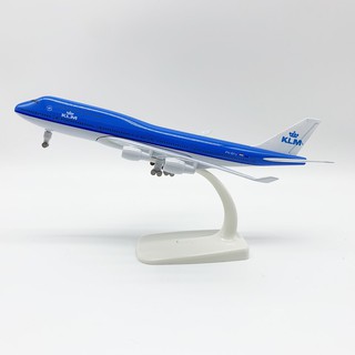 [20CM] โมเดลเครื่องบิน KLM 747 (Air Craft Metal Model)  มีล้อ และขาตั้งโชว์ สวย ลำใหญ่ - ของขวัญ ของสะสม ของตั้งโชว์