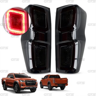 ชุด ไฟท้าย ไฟท้าย LED ข้างซ้าย+ขวา สีสโมค สำหรับ Isuzu/Holden D-Max Hi-Lander V-Cross 4x2 4x4 ปี 2020-2021