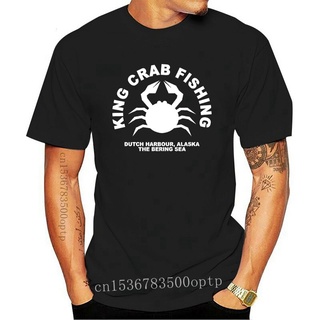 ขายดี เสื้อยืดลําลอง แขนสั้น พิมพ์ลาย King Crab Fishing Funny Fisherman Fly Angler Alaska PT9 PNmmep76PEhhad10Size S-5XL