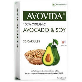 AVOVIDA Avocado &amp; Soy (ORGANIC 100%) ผลิตภัณฑ์เสริมอาหารชนิดแคปซูล อะโววีด้า ตรา ไอเฮิร์บ (30 Capsules) Supurra