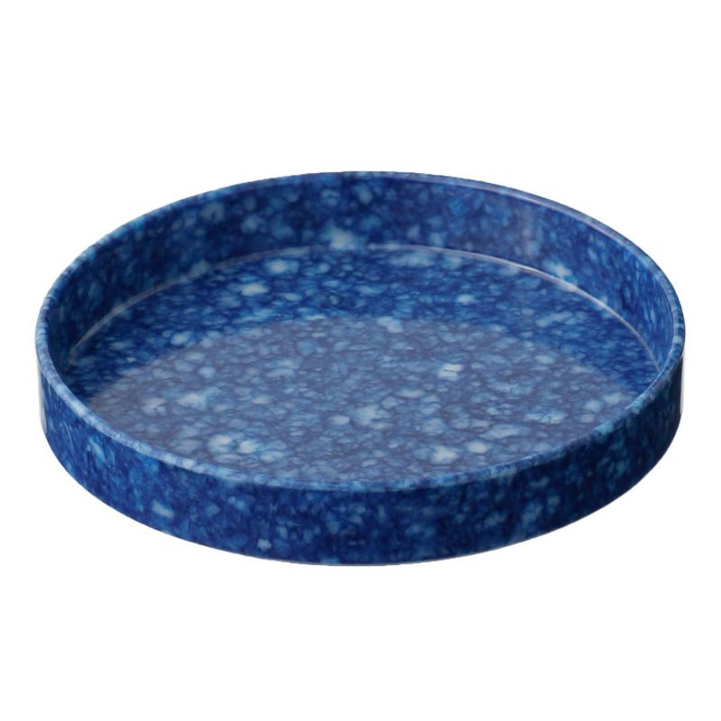HIGHTIDE Circle Desk Tray (Melamine) Navy / ถาดวางของอเนกประสงค์ทรงกลม ลายหินอ่อน สีน้ำเงิน แบรนด์ HIGHTIDE (HDB073-NV)