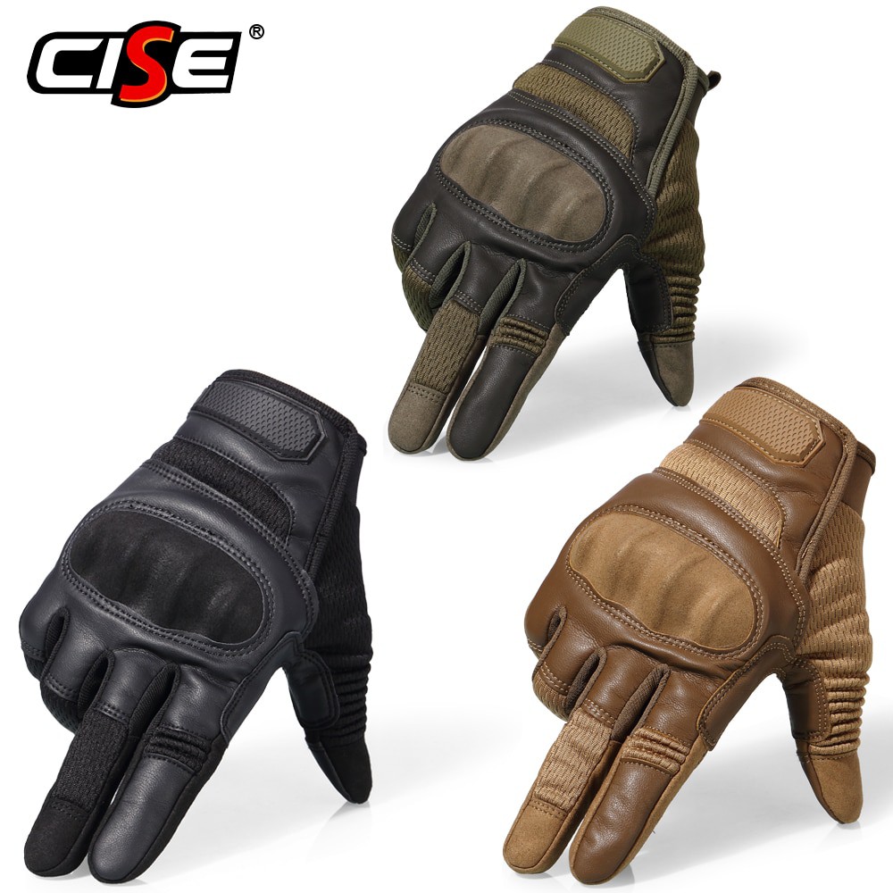 CISE ถุงมือเต็มนิ้วขับขี่มอเตอร์ไซค์ รถบิ๊กไบค์แบบทัชสกรีน ถุงมือขับรถจักรยาน แบบเล่นมือถือได้
