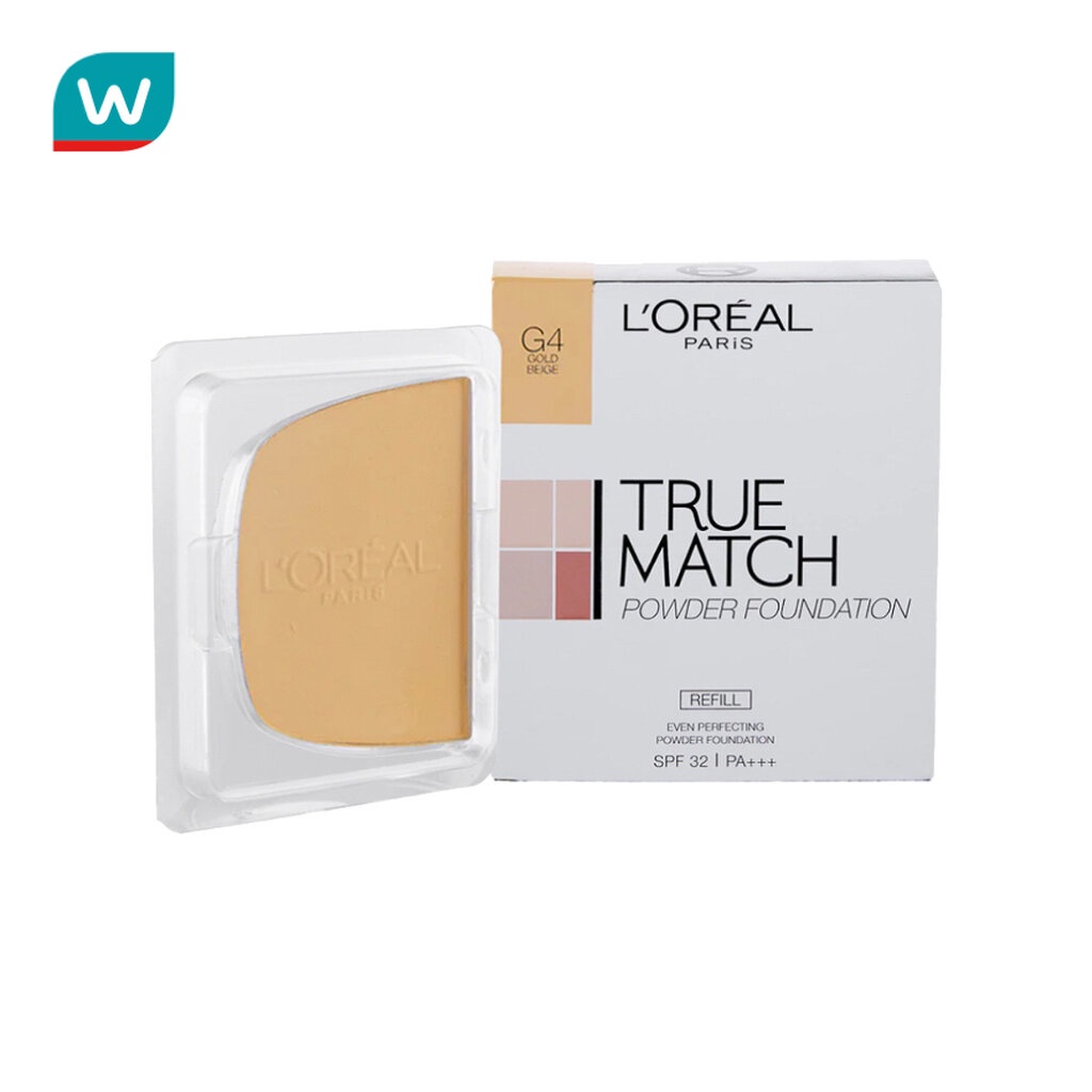 L'oreal ลอรีอัล แป้งผสมรองพื้น ทรูแมช เพอร์เฟคติ้ง พาวเดอร์ SPF32 PA+++ รีฟิล 8ก. #G4 Beige