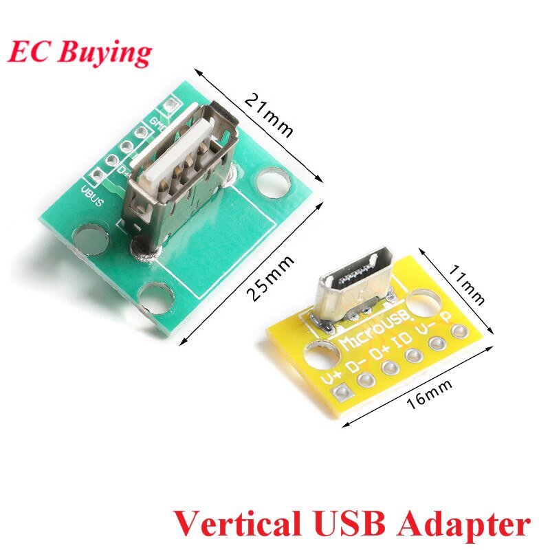 บอร์ดทดสอบอะแดปเตอร์แปลง PCB หัวตัวเมีย แนวตั้ง USB MiCroUSB Micro USB 2.0 2.54 มม. 180 องศา20210822