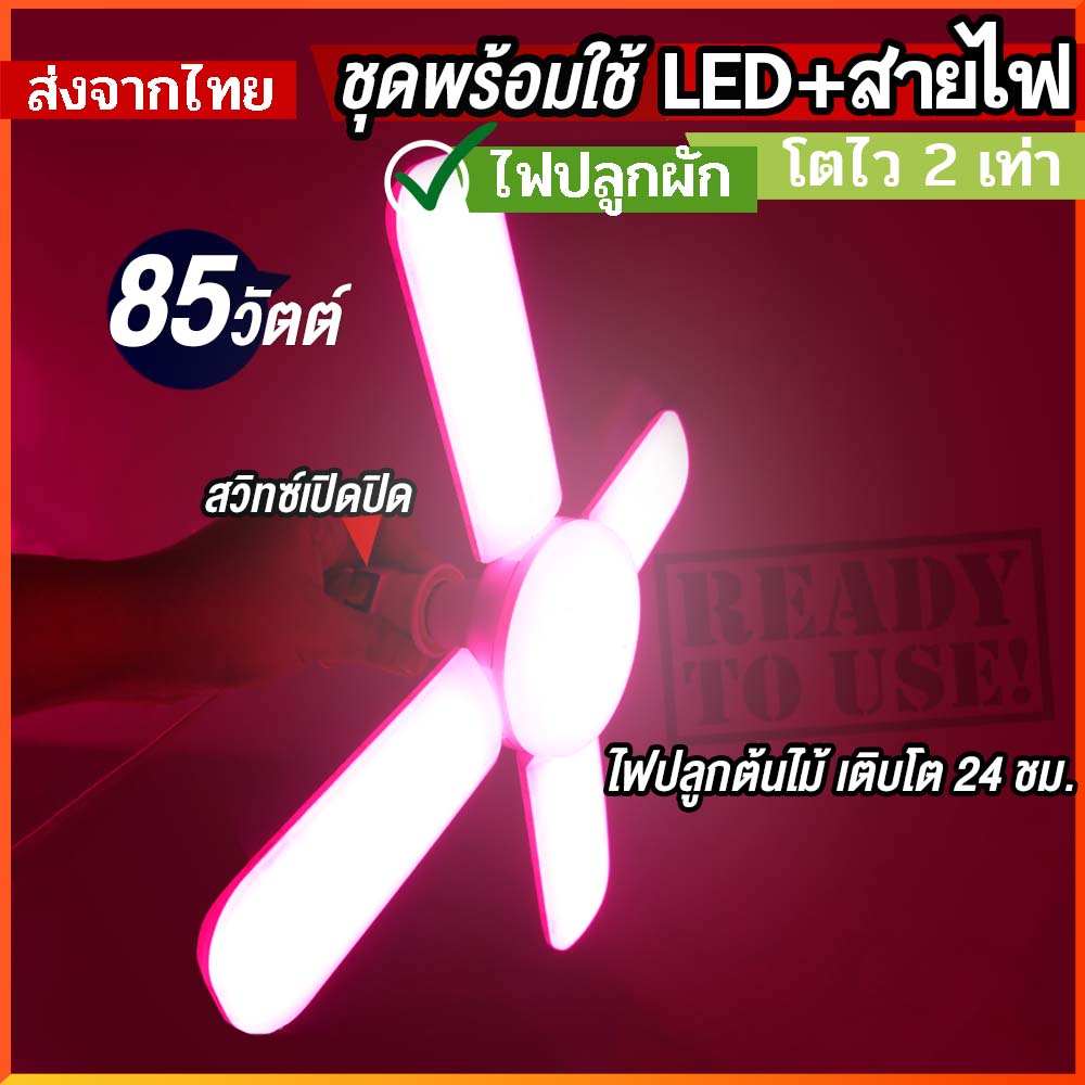 🔥ของแท้ แนะนำ ดีจริง🔥 หลอดไฟปลูกต้นไม้ไฮโดรโปนิกส์ led grow light ขั้ว E27* ไฟปลูกผัก ไฟปลูกพืช ไฟเล