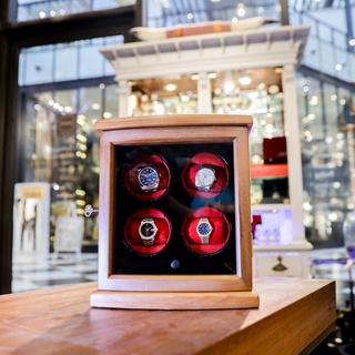 กล่องหมุนนาฬิกาออโตเมติก Watch Winder 4 เรือน ขนาด 18.5x27x31 cm. (ใส่ไว้ในตู้เซฟได้)