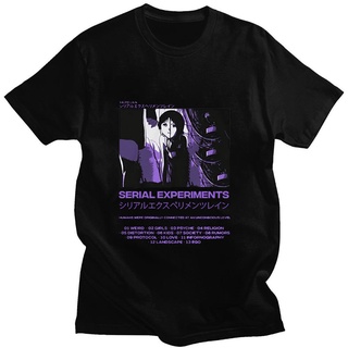 เสื้อยืดแขนสั้นลําลอง ผ้าฝ้าย ทรงหลวม พิมพ์ลายการ์ตูนอนิเมะ Serial Experiments Lain สไตล์ญี่ปุ่น แฟชั่นฤดูร้อน สําหรับผู