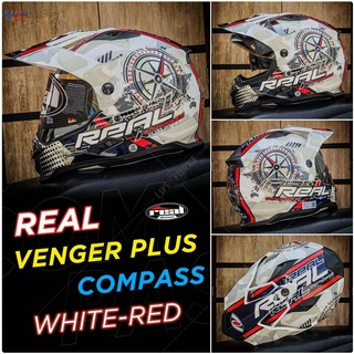 🆕 หมวกกันน็อค Real Venger plus ลาย Compass มีให้เลือก 4 สี 5 Size หมวก สไตล์ทั่วริ่ง