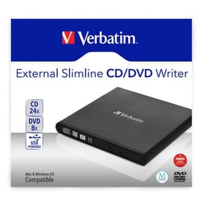 Verbatim External Slimline CD DVD Writer 98938