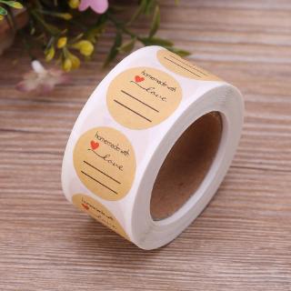 500pcs 25mm Round Kraft Paper Handmade With Love Sealing Stickers Candy Bag Label Packing Gift Sticker label