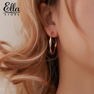 ELLA ® Simple Matte Geometric Twisted Big Hoop Circle Earrings Jewelry