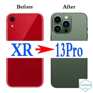 ฝาครอบแบตเตอรี่ + กรอบโครงกลาง + ถาดซิม + อะไหล่กุญแจด้านข้าง สําหรับ iPhone XR Like 13 Pro