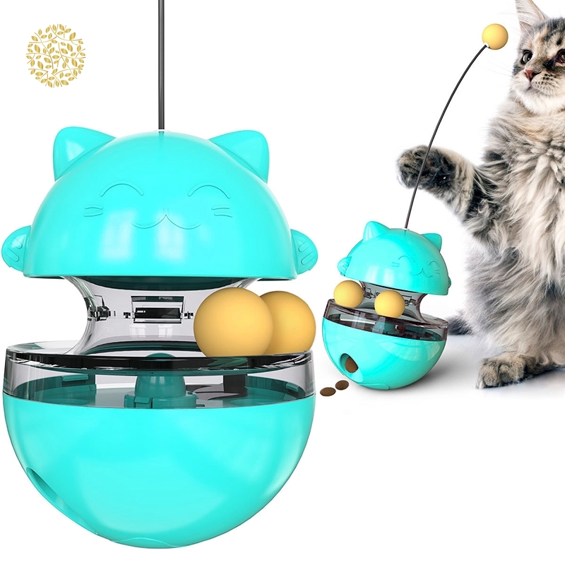 Interactive Cat Toy Cat Food Tumbler Ball Toy for Kitty Pet Funny
