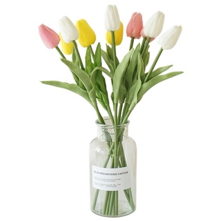 ดอกทิวลิปไม้ประดิษฐ์ ดอกไม้ตกแต่ง ดอกพลาสติก หลากสีสัน- Flower(YJX)