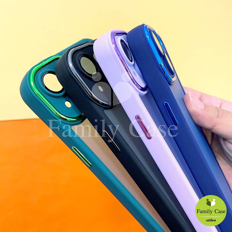 Vivo Y20/Y12s/Y12a/Y20s/Y20a/Y3s/V23 5g/V23E 5g/Y30/Y50/V25 5g/Y02s เคสขอบสีหลังขุ่นกันเลนส์กล้อง ขอบสี เลนส์เงา #8